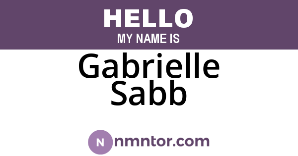 Gabrielle Sabb
