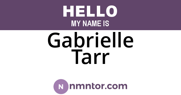 Gabrielle Tarr