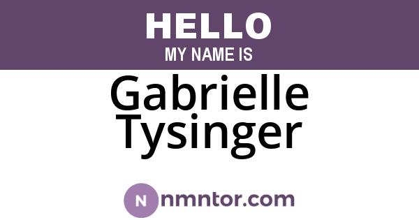 Gabrielle Tysinger