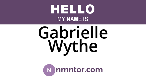 Gabrielle Wythe