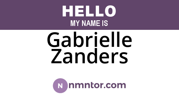 Gabrielle Zanders