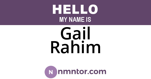Gail Rahim