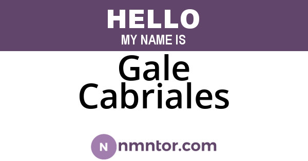 Gale Cabriales