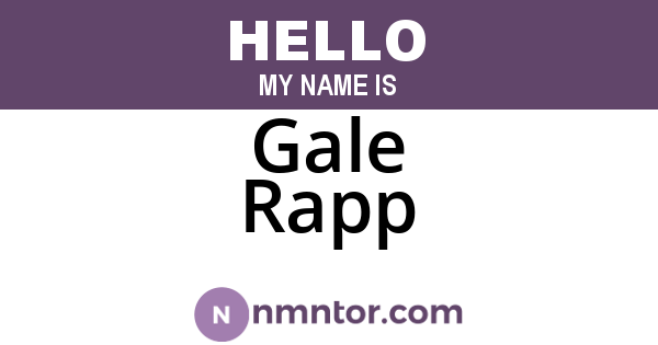 Gale Rapp