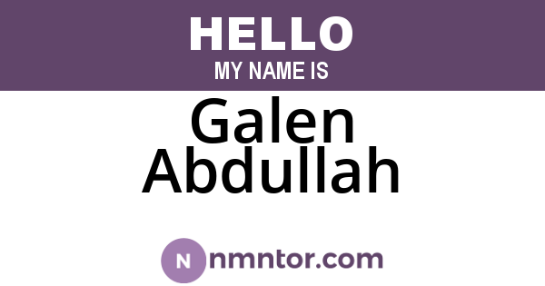 Galen Abdullah