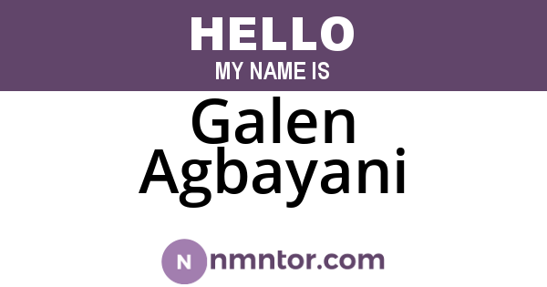 Galen Agbayani