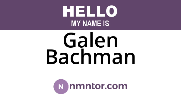 Galen Bachman