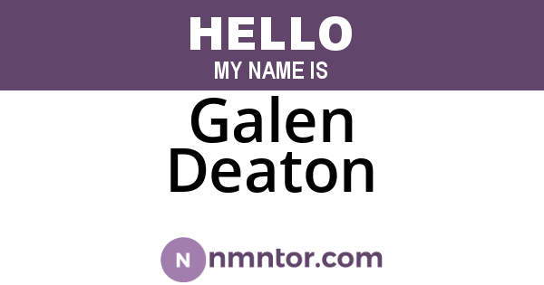 Galen Deaton