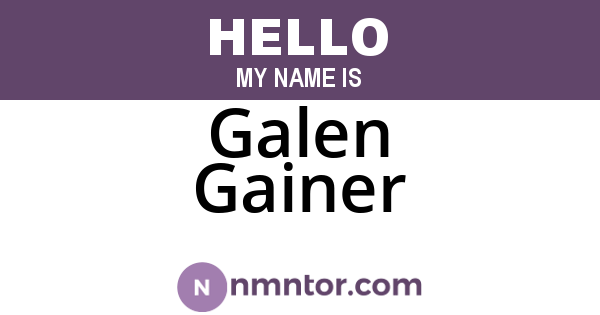 Galen Gainer