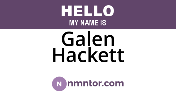 Galen Hackett