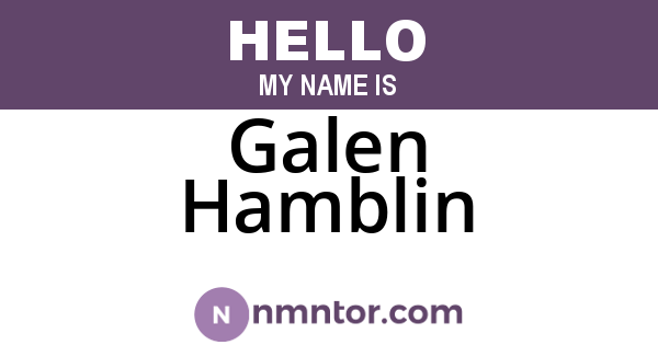 Galen Hamblin