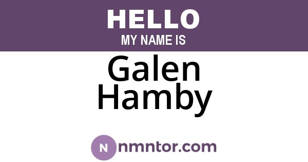 Galen Hamby