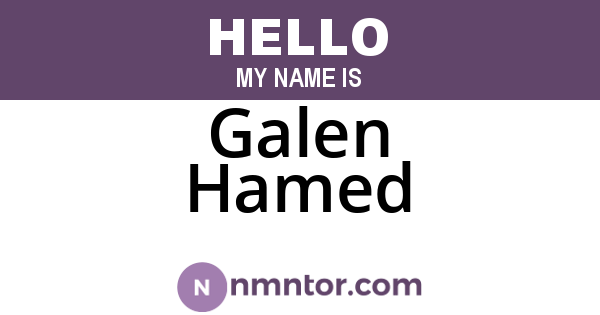 Galen Hamed