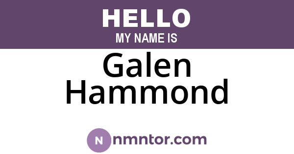 Galen Hammond