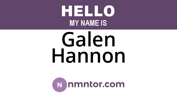 Galen Hannon