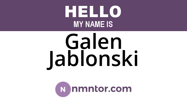 Galen Jablonski