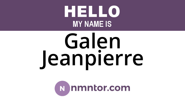 Galen Jeanpierre