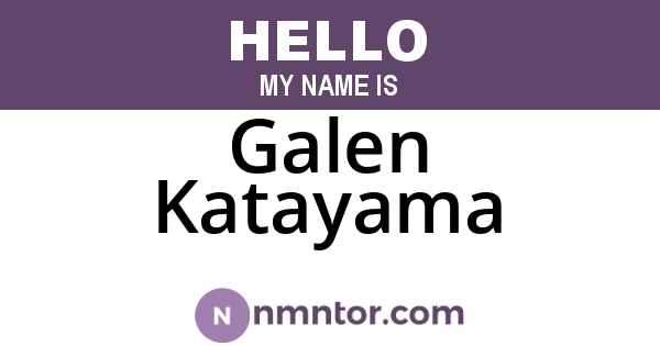 Galen Katayama