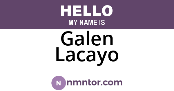 Galen Lacayo