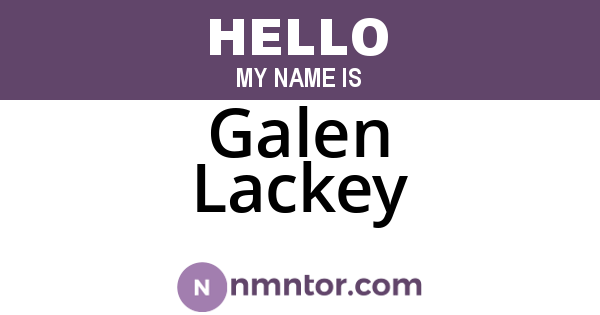 Galen Lackey