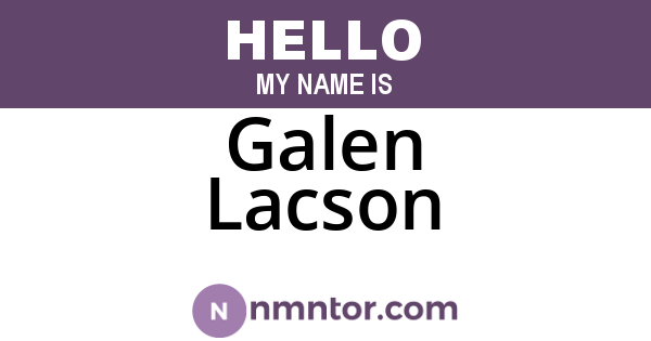 Galen Lacson