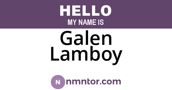 Galen Lamboy