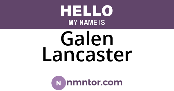 Galen Lancaster