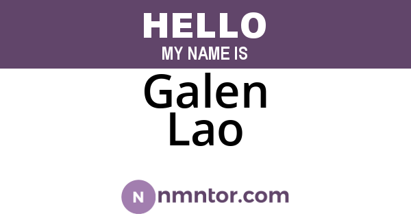 Galen Lao