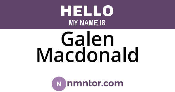 Galen Macdonald