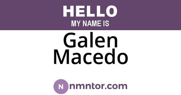 Galen Macedo