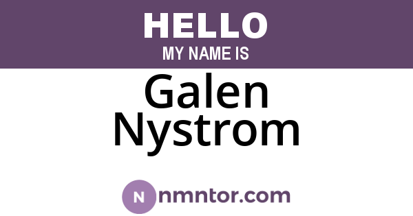 Galen Nystrom