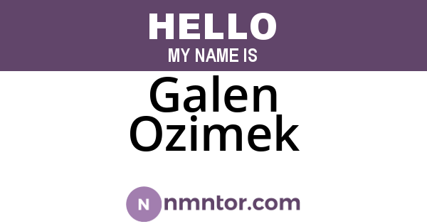 Galen Ozimek