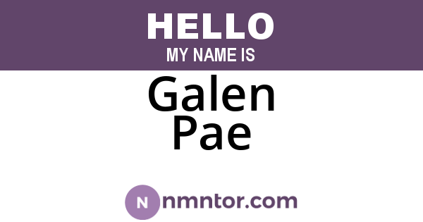 Galen Pae