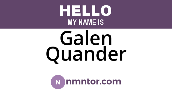 Galen Quander