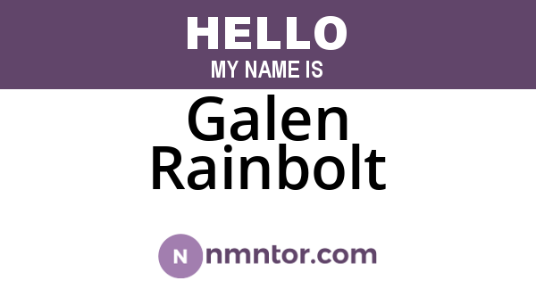 Galen Rainbolt