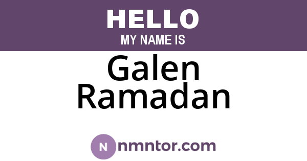 Galen Ramadan