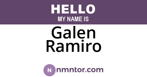 Galen Ramiro