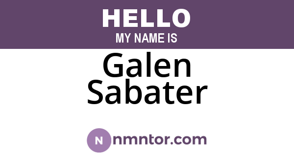 Galen Sabater