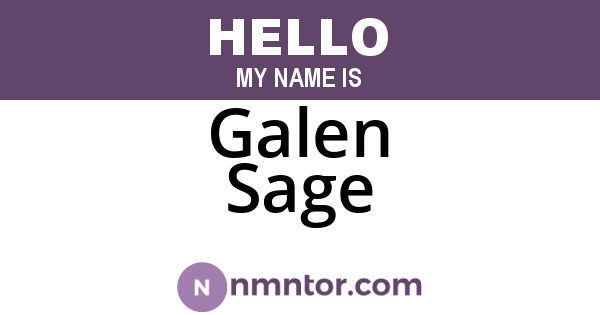 Galen Sage