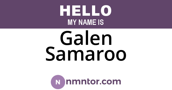 Galen Samaroo