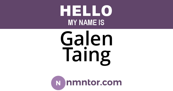 Galen Taing