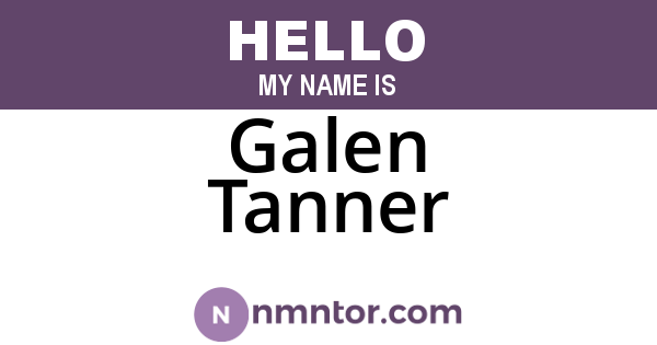 Galen Tanner