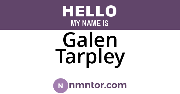 Galen Tarpley