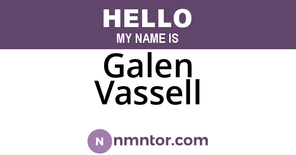 Galen Vassell