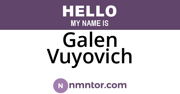 Galen Vuyovich