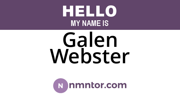 Galen Webster