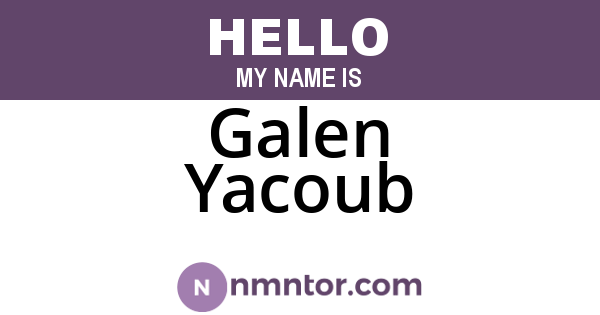 Galen Yacoub