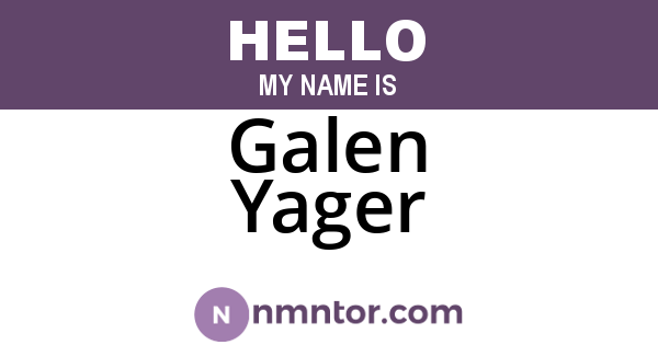 Galen Yager