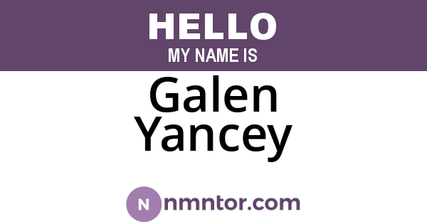 Galen Yancey