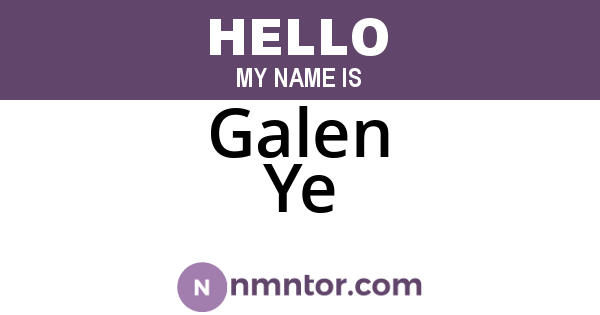 Galen Ye
